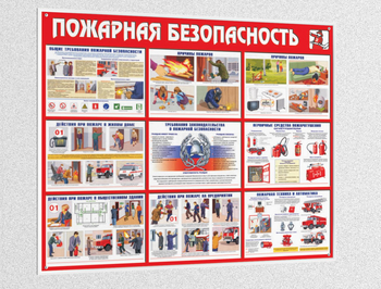 Стенд пожарная безопасность (1200х1000 мм, пластик 2мм) - Охрана труда на строительных площадках - Стенды для строительства - Магазин охраны труда ohranatruda-shop.ru
