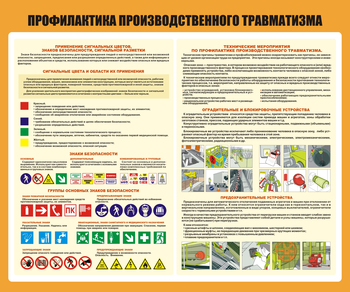 Стенд С210 Профилактика производственного травматизма(1200х1000 мм) - Стенды - Стенды по охране труда - Магазин охраны труда ohranatruda-shop.ru