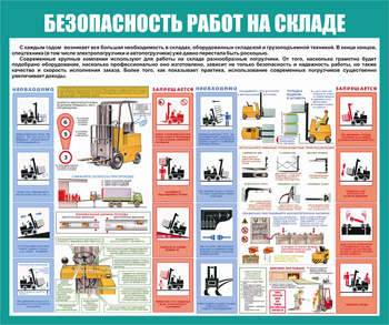 С67-2 Охрана труда при работе на складе. Погрузчики (1000х1200 мм, пластик ПВХ 3мм, Прямая печать на пластик) - Стенды - Охрана труда на складе - Магазин охраны труда ohranatruda-shop.ru