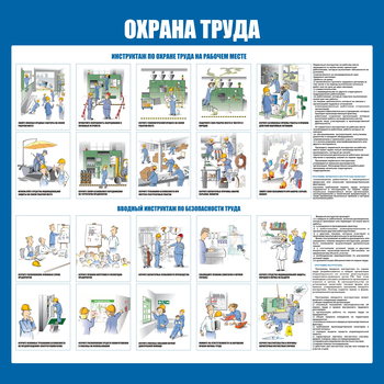 С152-3 Охрана труда. Инструктажи вводный, на рабочем месте (1000х1000 мм, пластик ПВХ 3мм, Прямая печать на пластик)  - Стенды - Стенды по охране труда - Магазин охраны труда ohranatruda-shop.ru